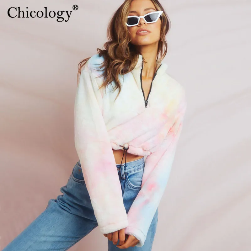 Женский укороченный топ на молнии с длинным рукавом | Женская одежда