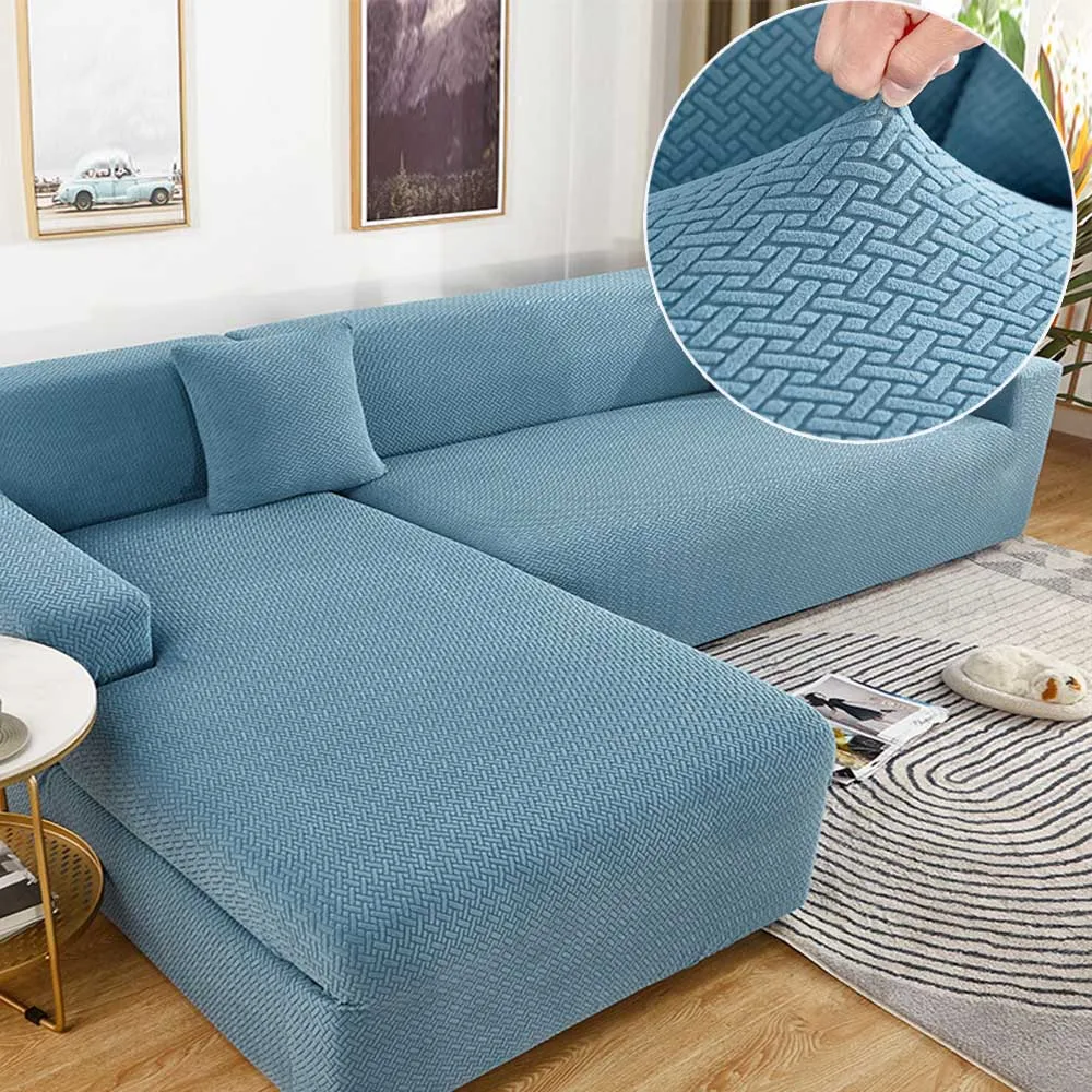 

Elastic All Corner Sofa Cover For Living Room Adjustable Velvet Stripe Sofa Chaise Cover Lounge 2 Seat Couch Cover With Armrest