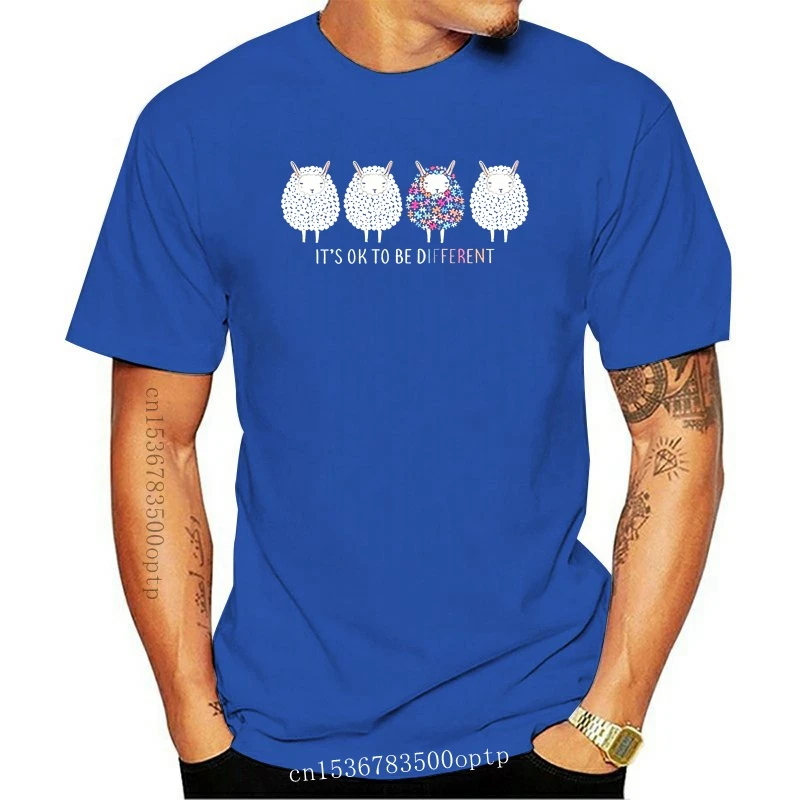 

New Autism Sheep It'S Ok To Be Different Men T Shirt Black Cotton S 4Xl