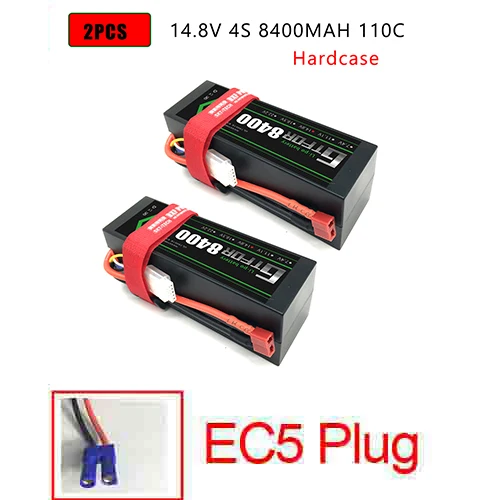 2PCS4S8400HARDEC5 DXF Lipo батарея 4S 8000mah 8400mah 14,8 V 110C 220C Hardcase для 1/8 1/10 масштаб Электрический радиоуправляемый Багги Truggy гусеничный автомобиль - Цвет: 2PCS4S8400HARDEC5