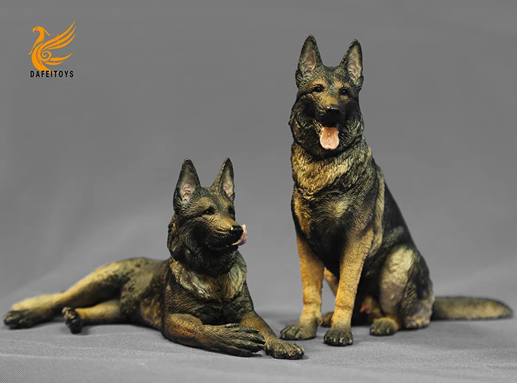 

In Stock Collectible 1/6 Sitting/Kneeling German Shepherd Dog Animal Statue Model for 12 inches Action Figure Accessories
