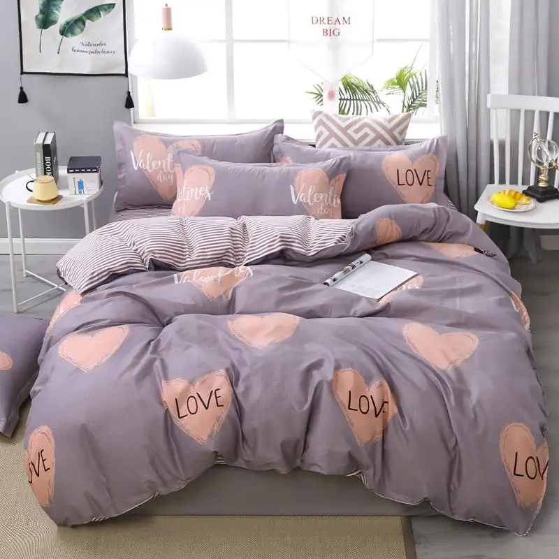 57 Кофе рисунком в белую полоску 3/4 шт. пододеяльник плоский простыни + наволочка