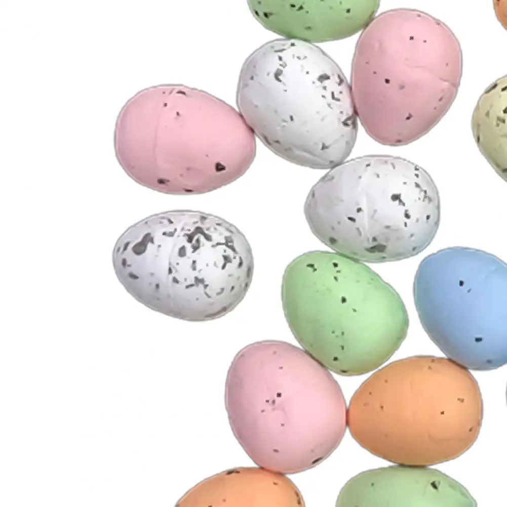 

20pcs Foam Simulation Bird Eggs Easter Eggs Bright Color DIY Happy Easter Eggs Decor For Easter Party Decoration