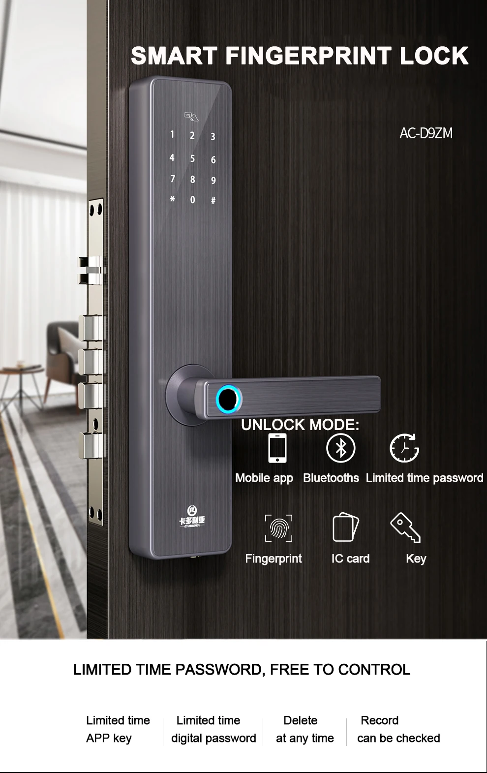 Безопасность Интеллектуальная замок с Биометрическим распознаванием с WiFi паролем RFID Bluetooth приложение дистанционного разблокировки RFID/ключ сенсорного экрана блокировки
