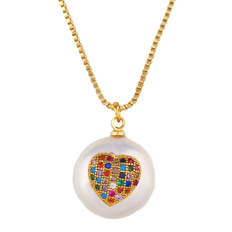 Радуга Начальная Подвеска Ожерелье s микро проложить красочные циркония Длинная