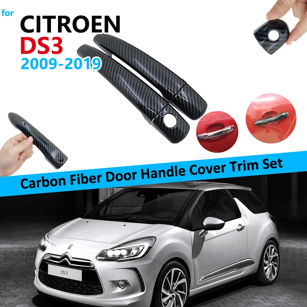 

Набор накладок на дверную ручку из углеродного волокна для Citroen DS3 2009 ~ 2019, автомобильные аксессуары, наклейки DS 3 2010 2011 2012 2013 2015