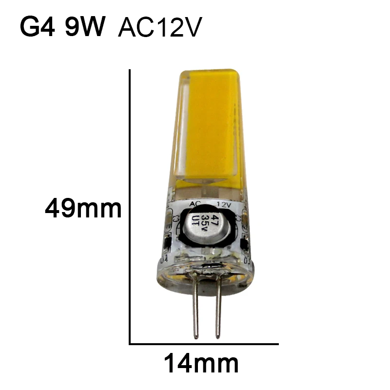 G4 9W AC12V Светодиодный светильник G4 3 Вт 6 Вт 9 Вт 12 В, теплый белый, холодный белый, хрустальные люстры - Испускаемый цвет: G4 9W AC12V