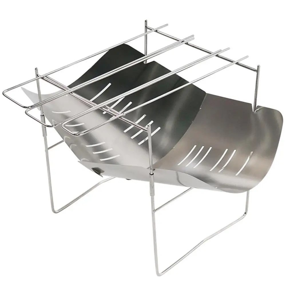 

Camping Stove Stove Pot BBQ Hiking Cooking System Silver 201 Stainless Steel Charcoal Stove Cooker Wood Burning BOIL Picnic