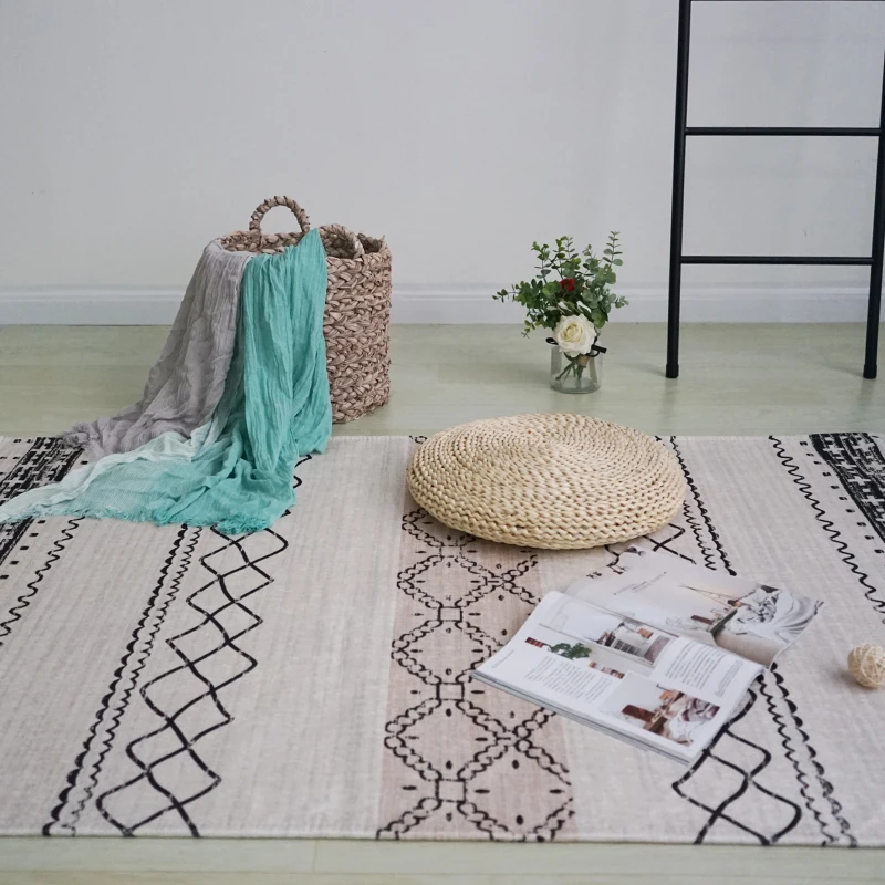 

Синель ткань ковер для гостиной ковер для спальни дома прикроватные полосатые ковры и коврики диван стол коврик Скандинавский современный ...