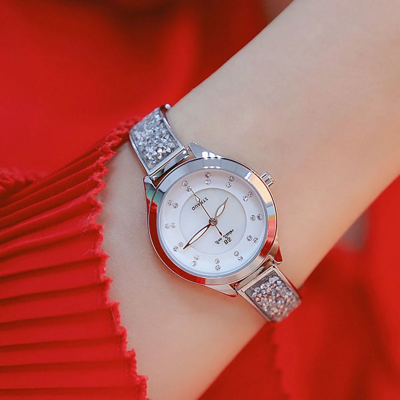 BS Брендовые женские часы с золотым наполнителем бриллиантовым циферблатом