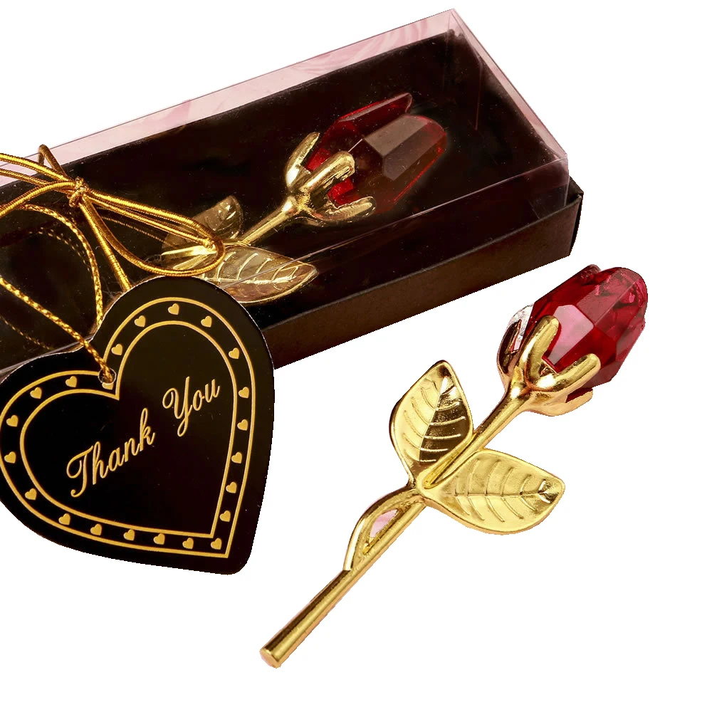 Хрустальные стеклянные фигурки розы 2*3*9 см ручная работа свадебные подарки на