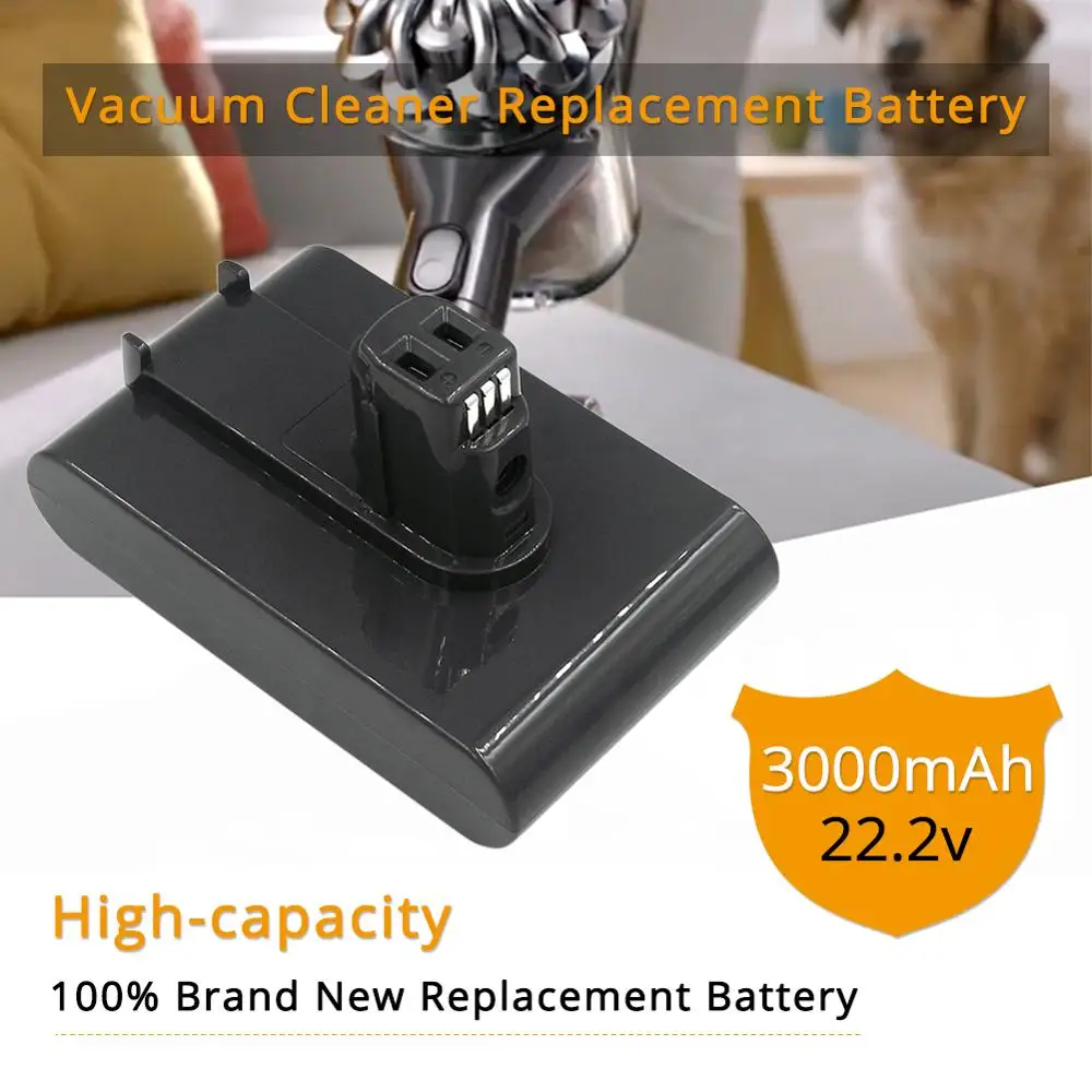 

Vacuum Cleaners Replacement Batteries 22.2V 3000mAh Li-ion for Dyson Rechargeable Battery Type A DC31 DC34 DC35 Animal DC45 DC44