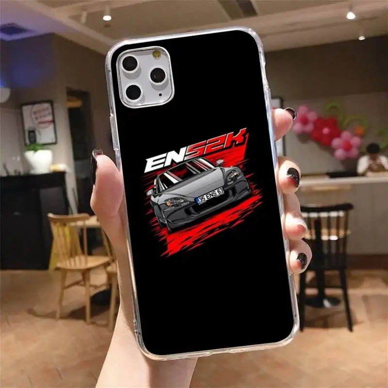 

Sports car jdm drift Phone Case Transparent for iPhone 6 7 8 11 12 s mini pro X XS XR MAX Plus cover funda shell
