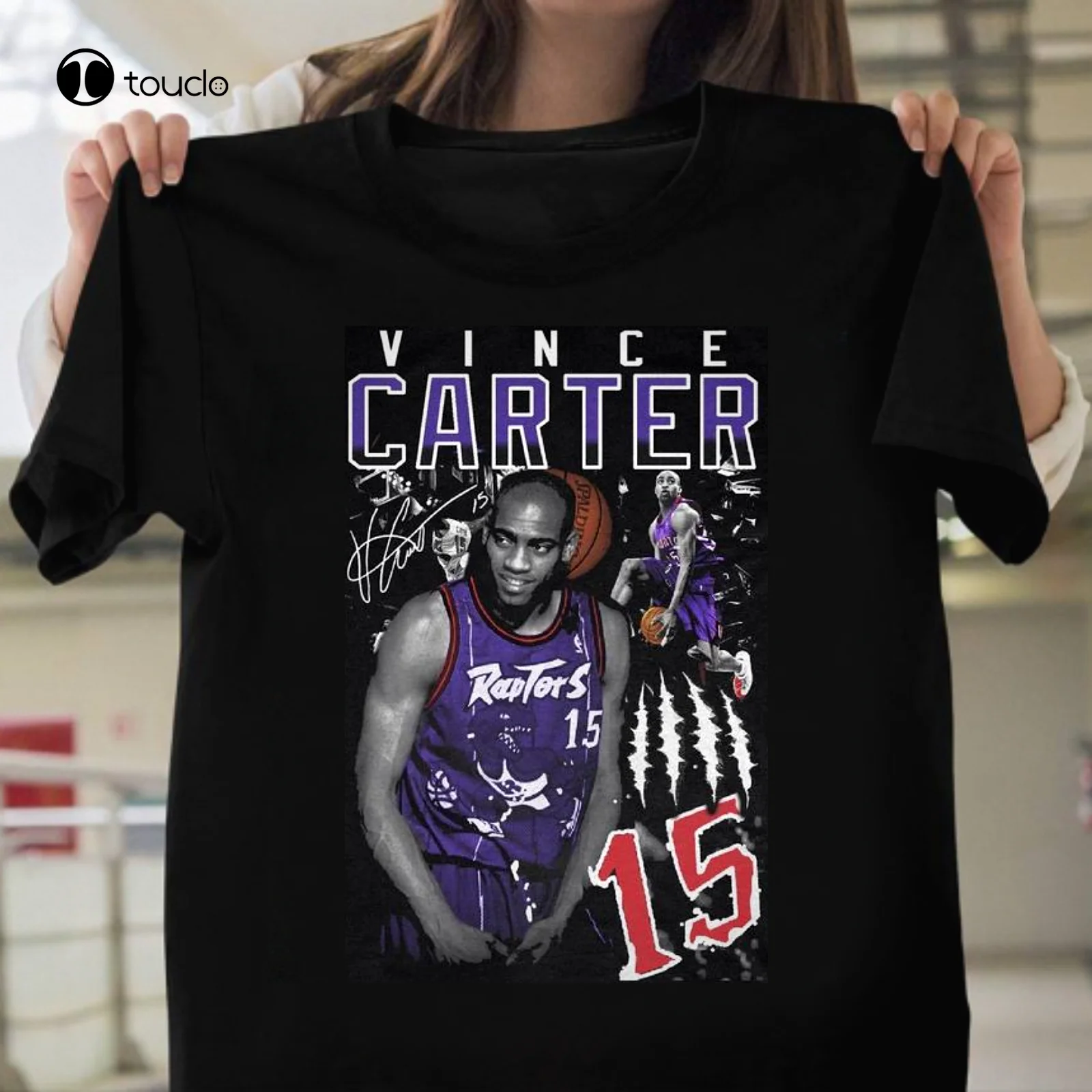 

Vintage Vince Carter Toronto15 Basketball T-Shirt Black Size S-4Xl