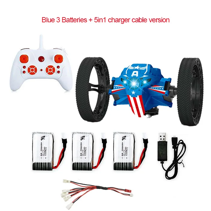803-Blue3B 2,4G дистанционное управление Управление игрушки RC автомобиль отказов Jumping автомобиль с гибкими колесами вращение светодиодный ночной Светильник RC автомобиль игрушечный робот подарок для мальчика Дети SJ88 - Цвет: 803-Blue3B