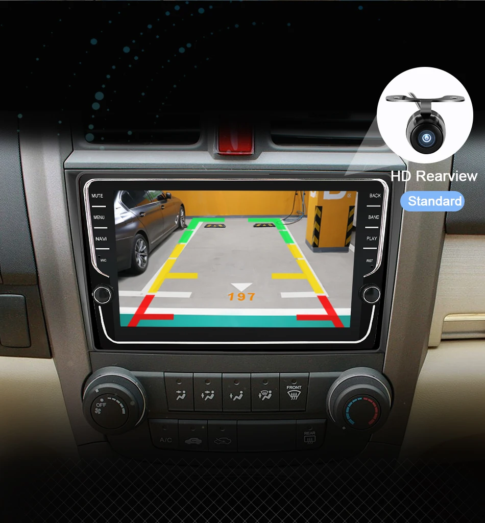 Eunavi автомобильный dvd-плеер gps Navi для Honda CRV 2007-2011 ips емкостный экран 1024*600+ wifi+ BT+ SWC+ RDS+ Android 9,0+ 4G ram PX6
