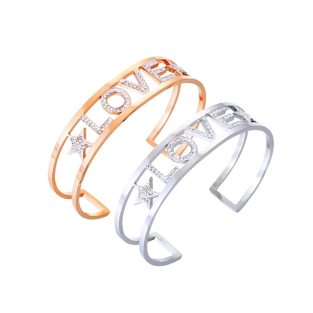 Любителей Стразы буквы широкие браслеты на запястье толстый высшей пробы