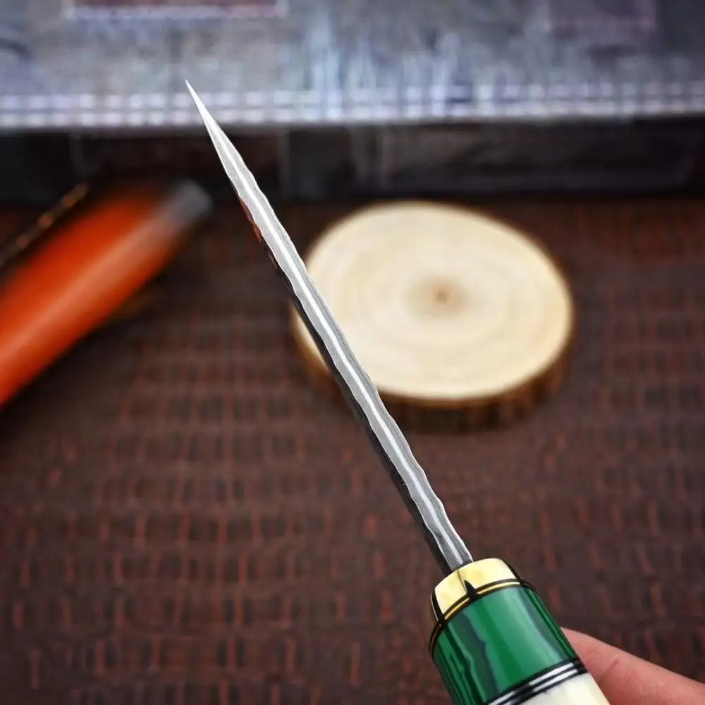 Нож из дамасской стали с фиксированной рукояткой тактические инструменты для