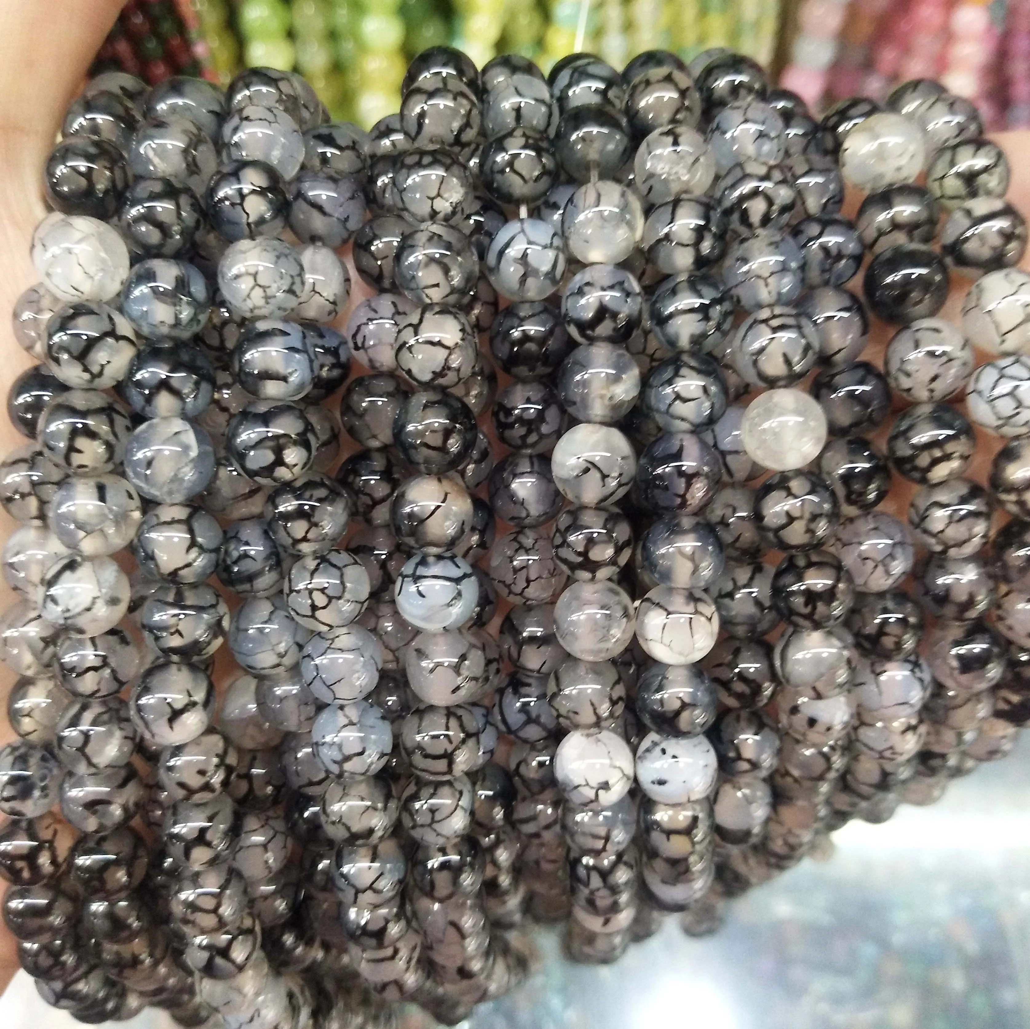 Dragon agate Натуральный камень агат Стекло круглый незакрепленный камень бусины для самостоятельного изготовления ювелирных изделий браслет материал ожерелья 4681012 мм - Цвет: Dragon agate
