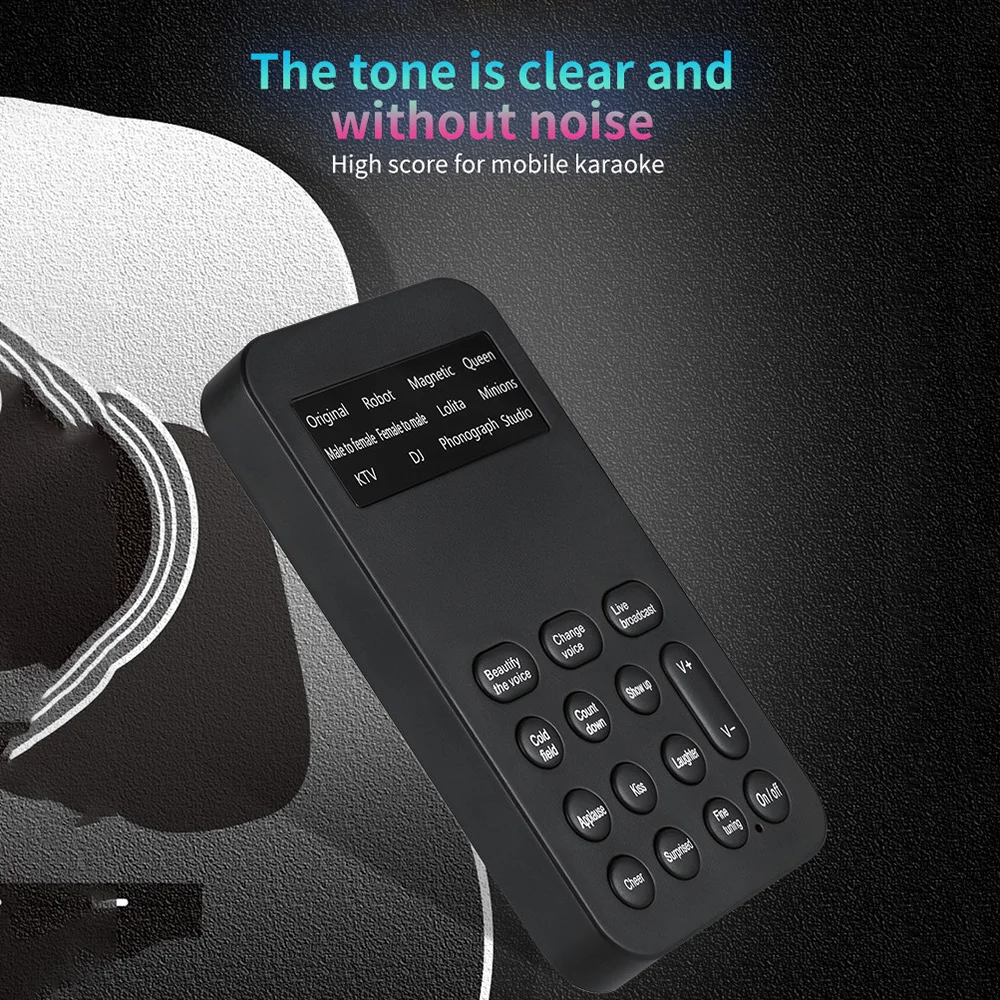 

External Mobile Phone Multifunctional Card Sound Voice Changer For K Song Music Universal Multiple Effects Sound Changer