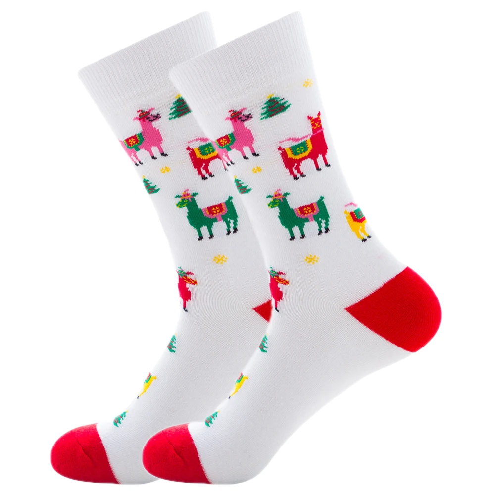Reindeer Quaslover, 1 пара, мужские цветные носки рождественские хлопковые Компрессионные носки зимние носки с изображением счастливых животных модные подарки для мужчин и детей - Цвет: Reindeer