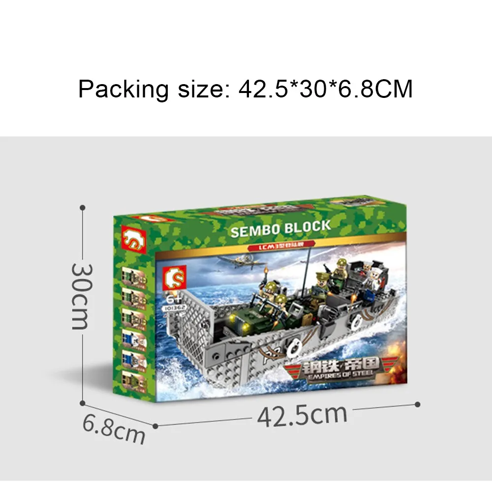 413 шт блоки игрушки для детей Америка ВМС LCM3 десантное ремесло Империя стальных