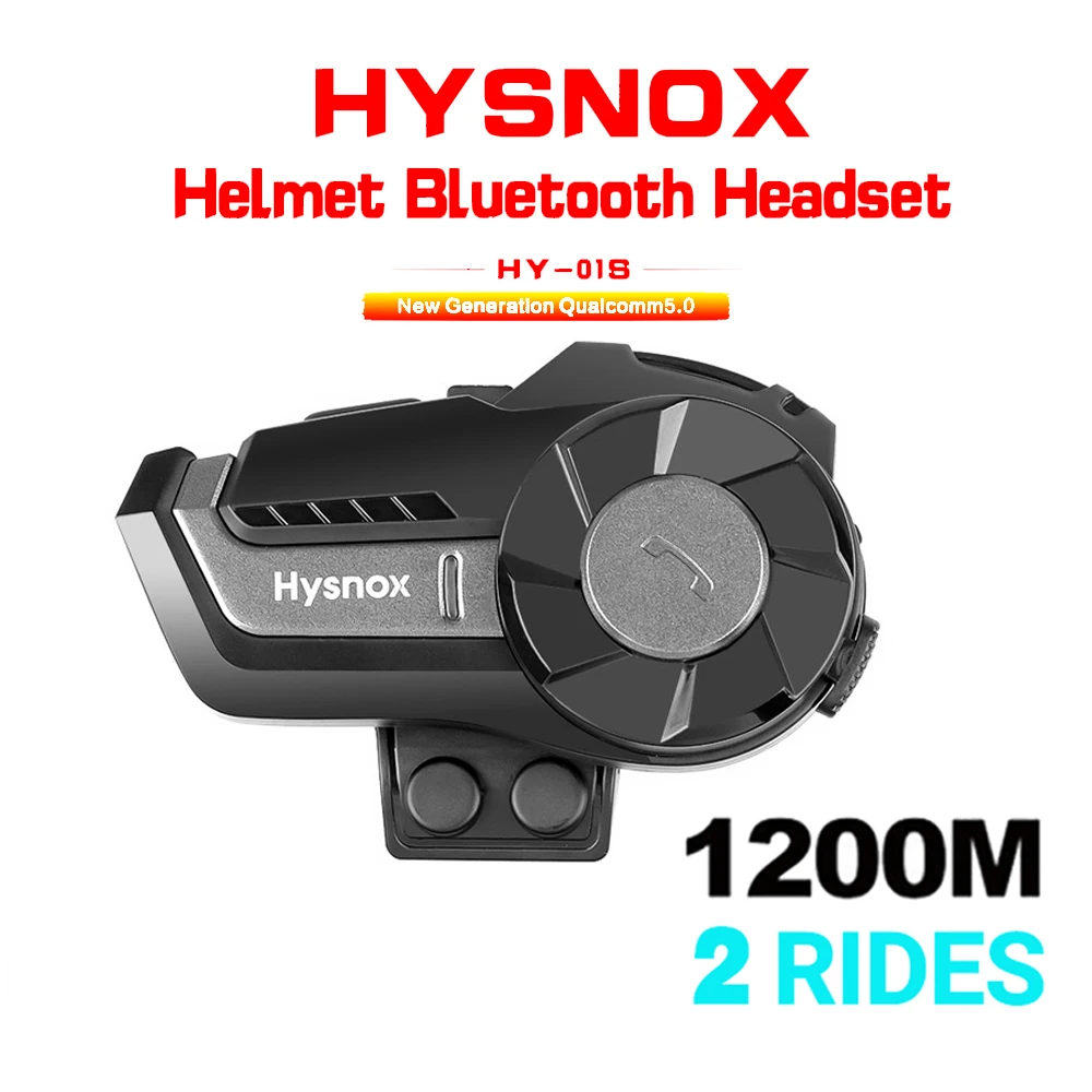 

1PC Helmet Intercom Motorcycle Bluetooth 5.0 Headsets Intercomunicodor Moto Universal Pairing Waterproof Interphone FM Radio