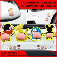 2pcs 3d cartoon sticker soft butt silicone car door anti collision rubber strip protection anti scratch mobile phone stickers