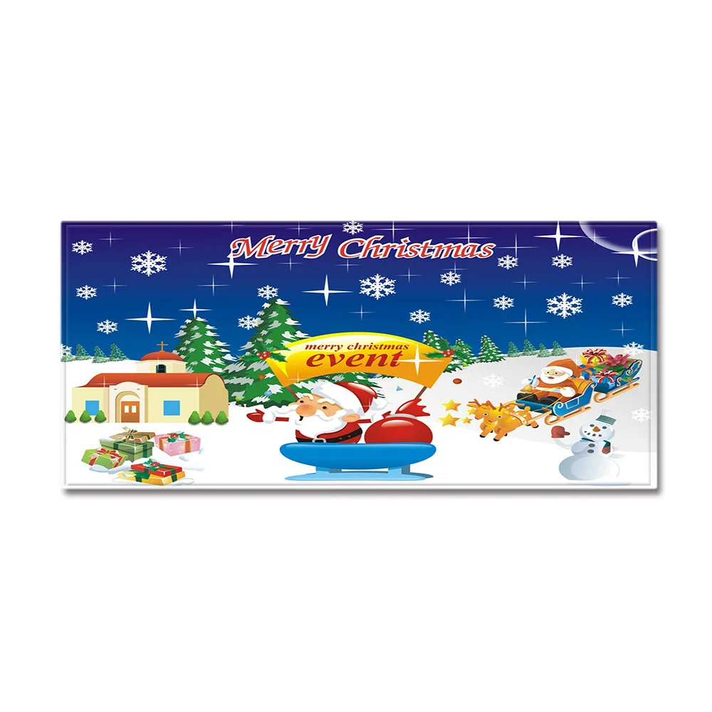 Нескользящий Рождественский напольный коврик с рисунком снеговика для двери