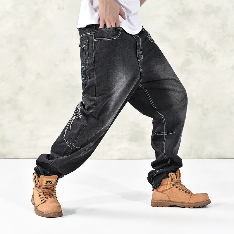 

Luren 2021 Harem Style Big Yards Jeans Male New Hip Hop Baggy Jeans Hip Loose Straight Jeans Pants Casual Pants Long Jeans