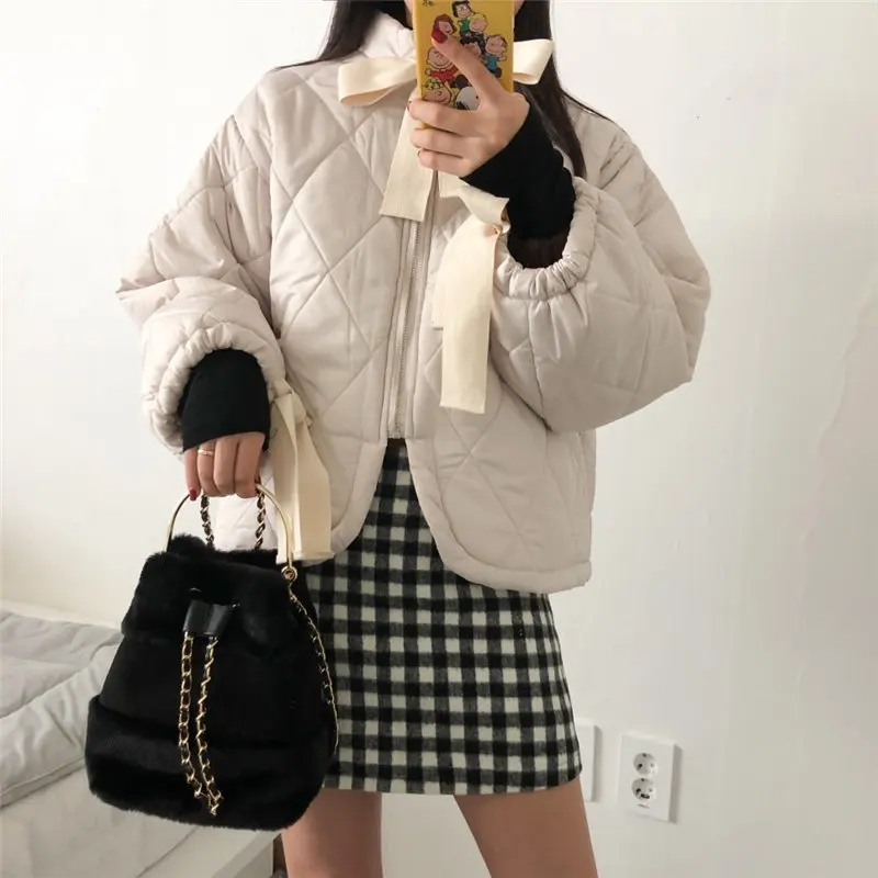 Горячая Распродажа милая теплая женская бежевая верхняя одежда высокого