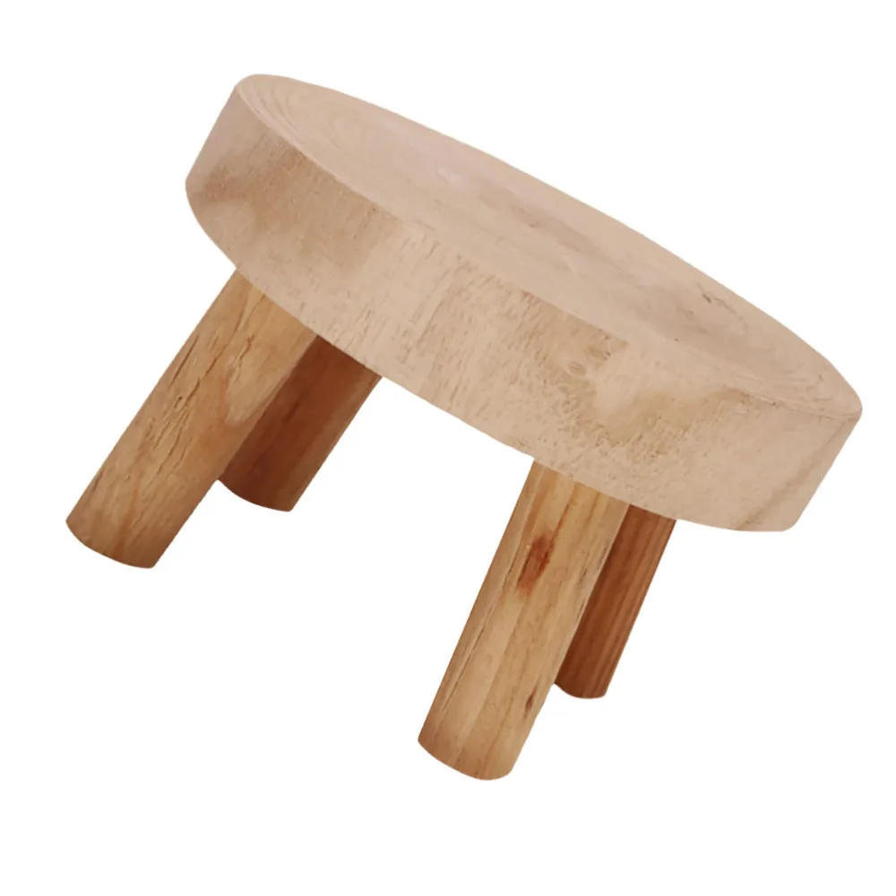 

1Pc Wood Decoration Stool Shaped Flowerpot Rack Storage Holder Candlestick