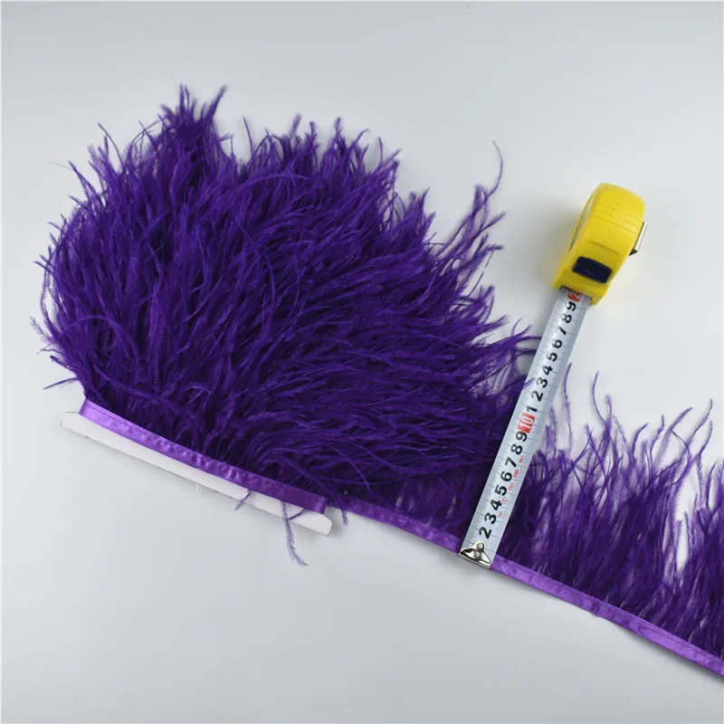 16 Dark Purple 1 метр 10-15 см обрезки страусовых перьев для юбки/платья белые страусиные перья ленты DIY перо для ремесла оперение одежды - Цвет: 16 Dark Purple