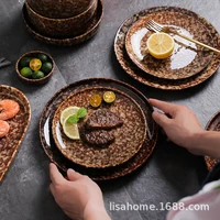 vintage japanese dishes tableware set ceramic home hotel dish soup pot creative nostalgic clay