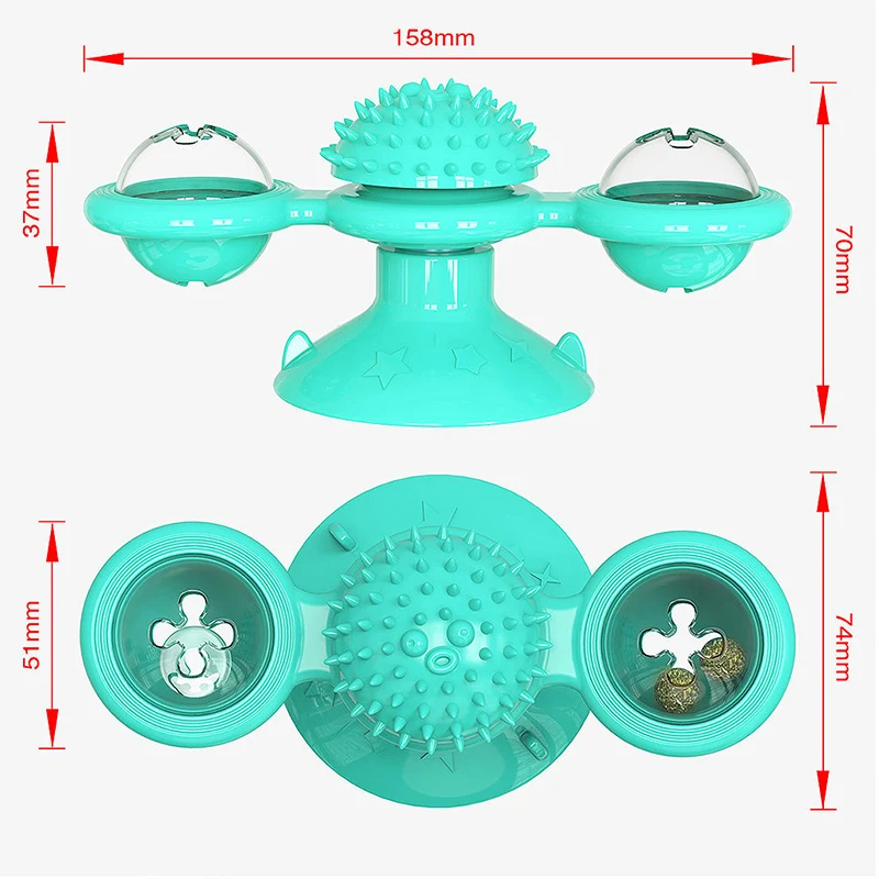 

Windmill Toys For Cat Puzzle Whirling Turntable With Brush Cat Play Game Toys Windmill Kitten Interactive Toys Pet Supplies