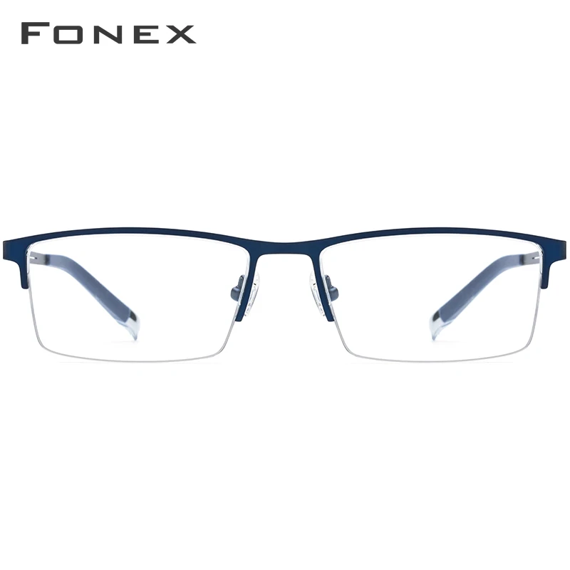 Очки из FONEX сплава, полуквадратные очки для близорукости, оправы для очков по рецепту, мужские новые полуоправы, оптические оправы, очки 8825