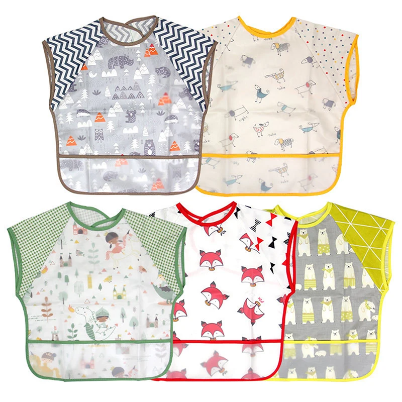 

Lovely Baby Bibs Waterproof Apron Kids Feeding Robe Anti dressing Bib Baby Stuff