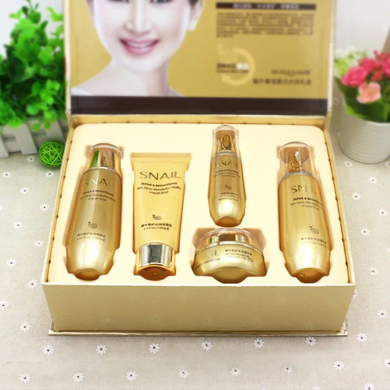 BIOAQUA Snail Face Care Set + 10P Gold Collagen Eye Mask Moisturizing Hydrating Nourishing Oil Control Anti Skin care Cosmetics | Красота и