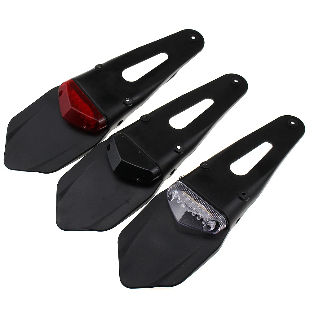 

Motorcycle Rear Fender License Plate Bracket Holder with 12V LED Taillight Brake Lamp Universal for Enduro Off-Road Bike