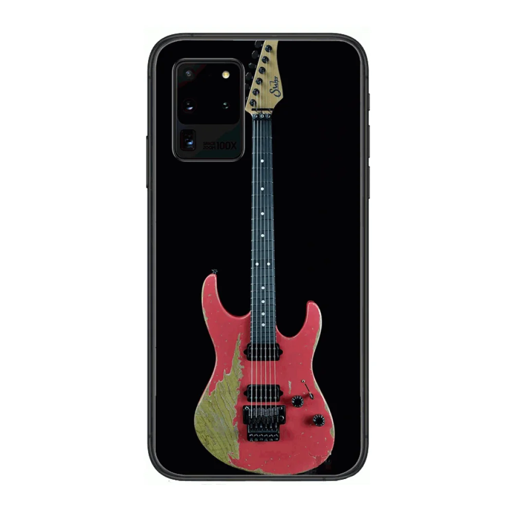 

Musical instrument guitar Phone cover hull For SamSung Galaxy S 6 7 8 9 10 20 Plus Edge E 5G Lite Ultra black soft bumper