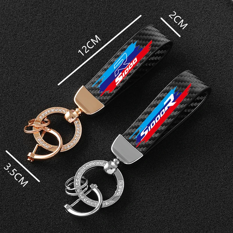 

Motorcycle leather key chain diamond key ring keychain for BMW S1000R S 1000R Logo Motorcycle Badge Keyring