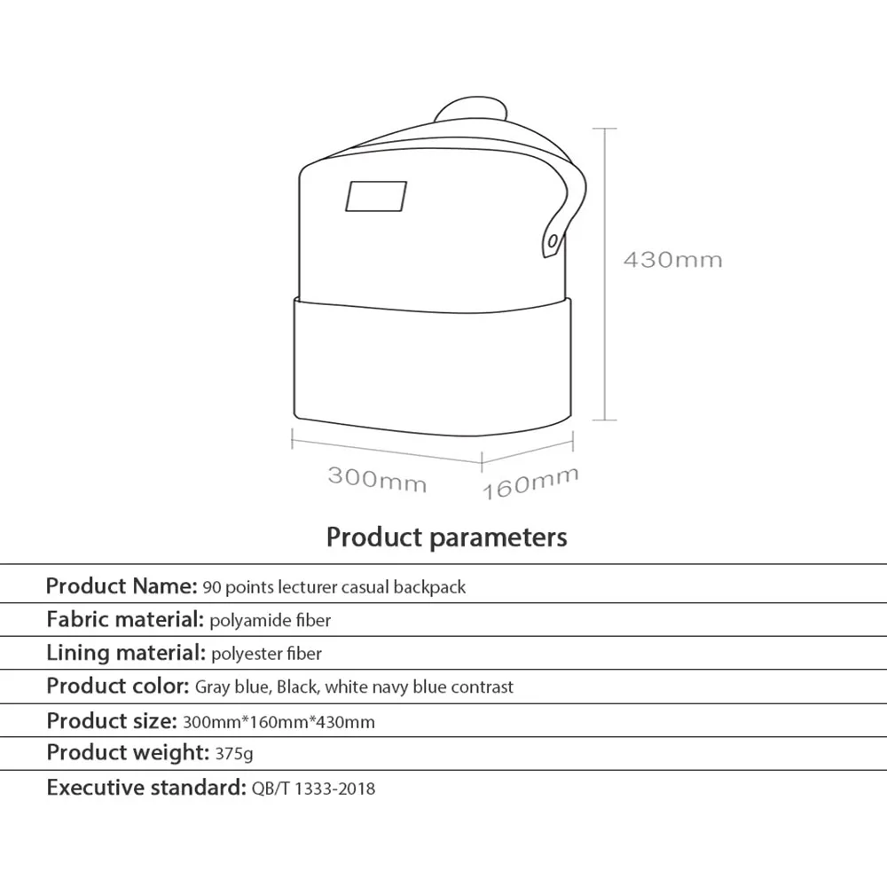 Xiaomi повседневный рюкзак для молодых женщин/мужчин однотонный непромокаемый