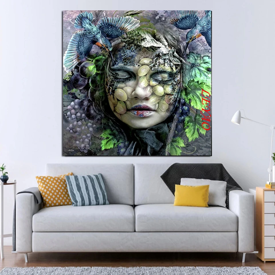 5D DIY Full Round Diamond Painting New Arrival Mosaic Embroidery Complete Kit Portrait Picture Impressionistic Beauty | Дом и сад