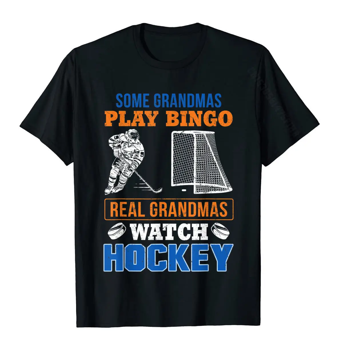 Some Grandmas Play Bingo Real Grandmas Watch Hockey T-Shirt Faddish Boy Tshirts Cotton Tops & Tees Custom
