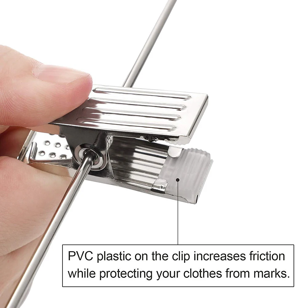 

10 Pieces Adult Clip Flocking Hanger with Clip Custom Non-slip Clothing Store Shelf Drying Rack Plastic Hanger