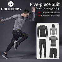 rockbros mens sport suits running sets quick dry sweat absorbent sports joggers training gym fitness tracksuits running sets