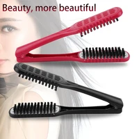 ceramic straightening comb double sided brush clamp hair hairdressing natural fibres straight comb hairstylig tool