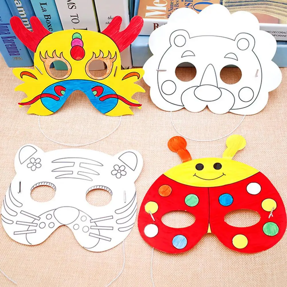 Мультфильм животных бумажная картина маска граффити DIY искусство ремесла