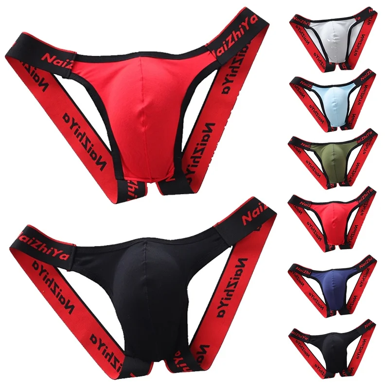 

Мужские трусы джоки из дышащего хлопка, желтые Тонги, брифы, сексуальное нижнее белье для мужчин, гей-трусы