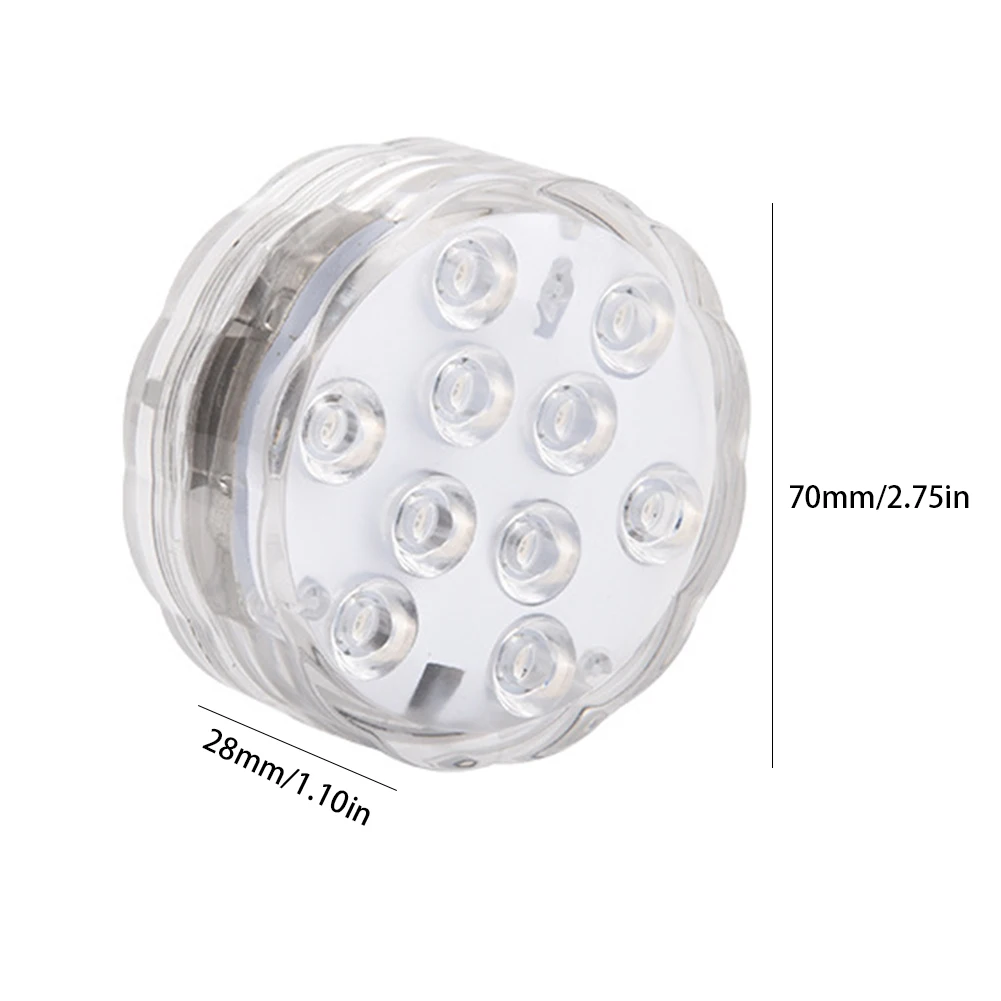 

10 Led Remote Controlled RGB Submersible Light Battery Operated Underwater Night Lamp Outdoor Vase Bowl Garden Party Decoration